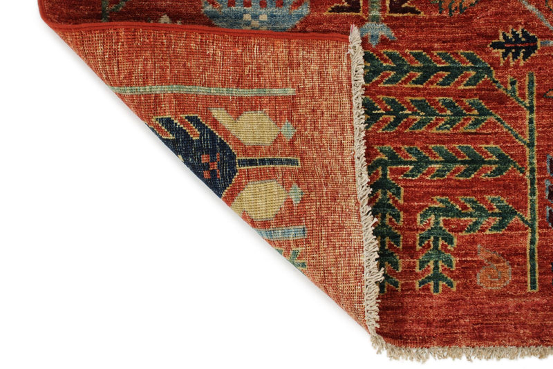 5x6 Rust and Multicolor Anatolian Traditional Rug
