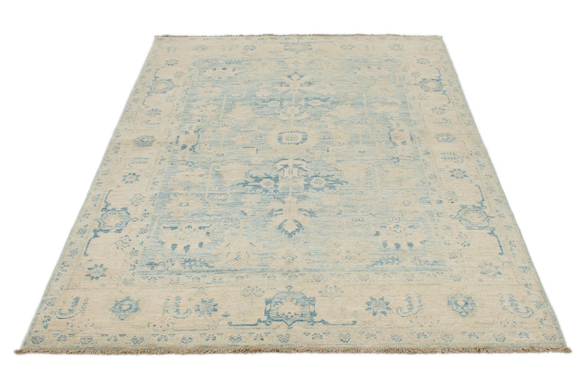 5x7 Beige and Blue Anatolian Traditional Rug