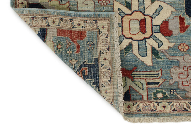 6x9 Blue and Multicolor Anatolian Traditional Rug