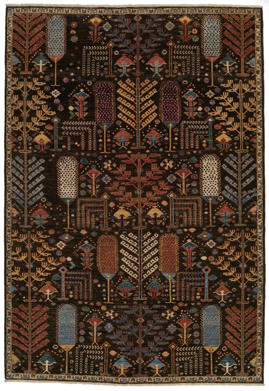 6x9 Brown and Multicolor Anatolian Traditional Rug