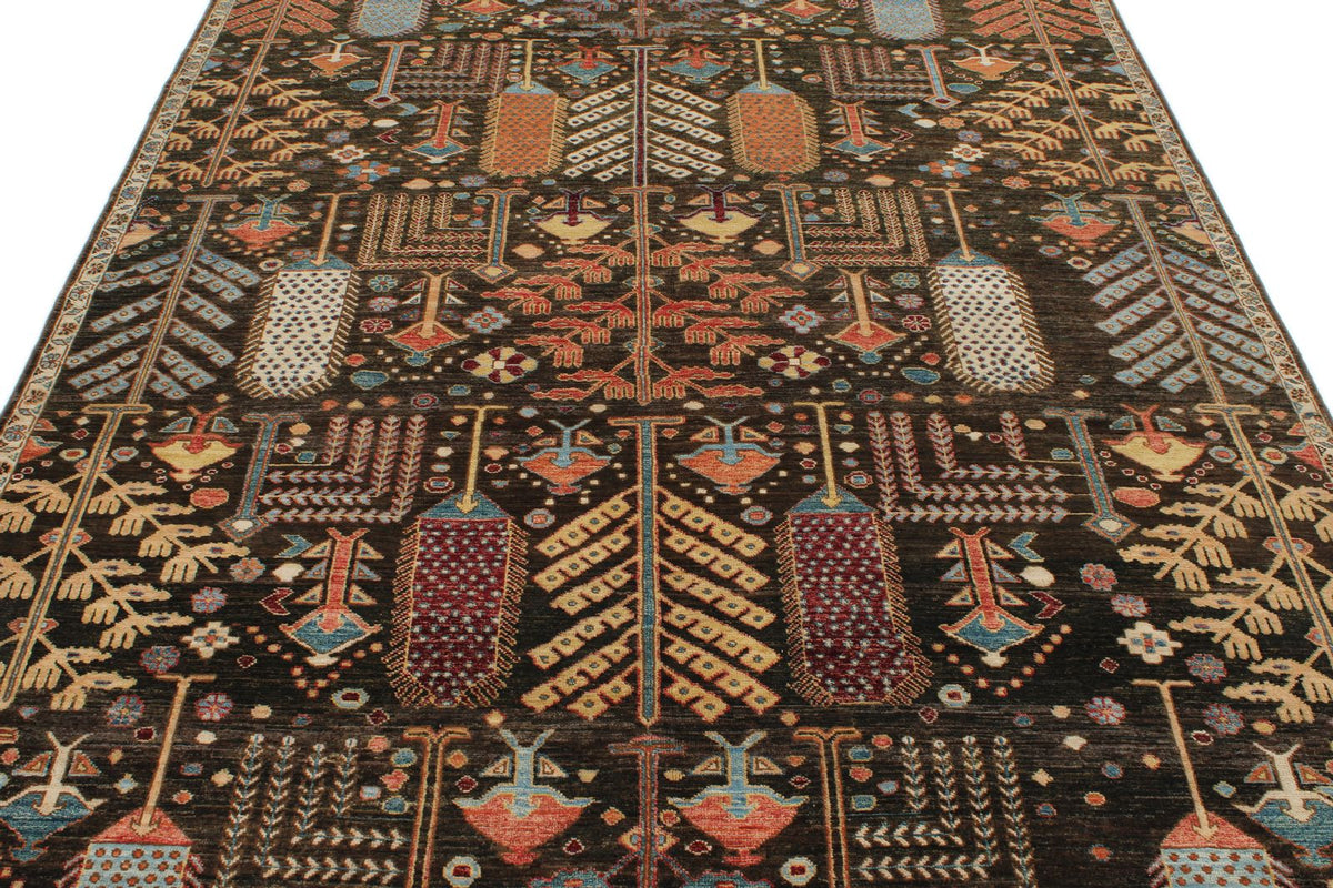 6x9 Brown and Multicolor Anatolian Traditional Rug