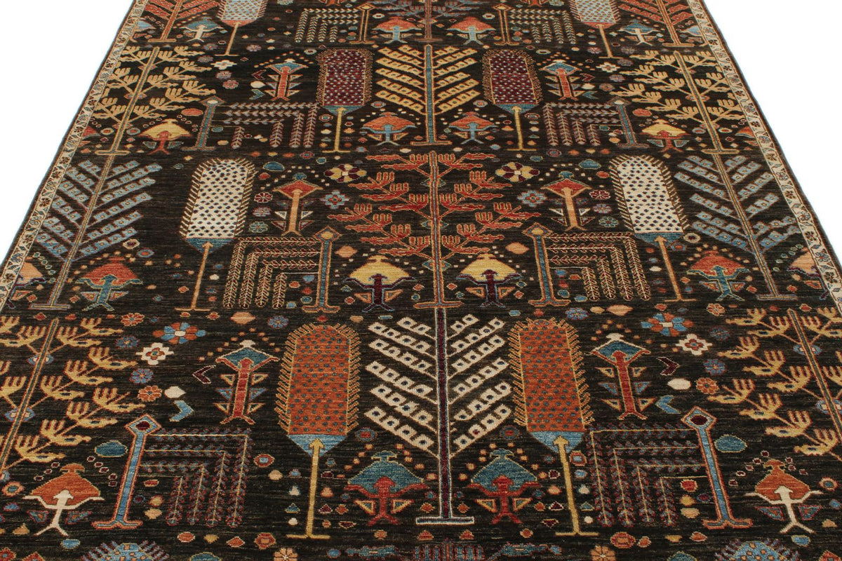 6x9 Brown and Multicolor Anatolian Traditional Rug