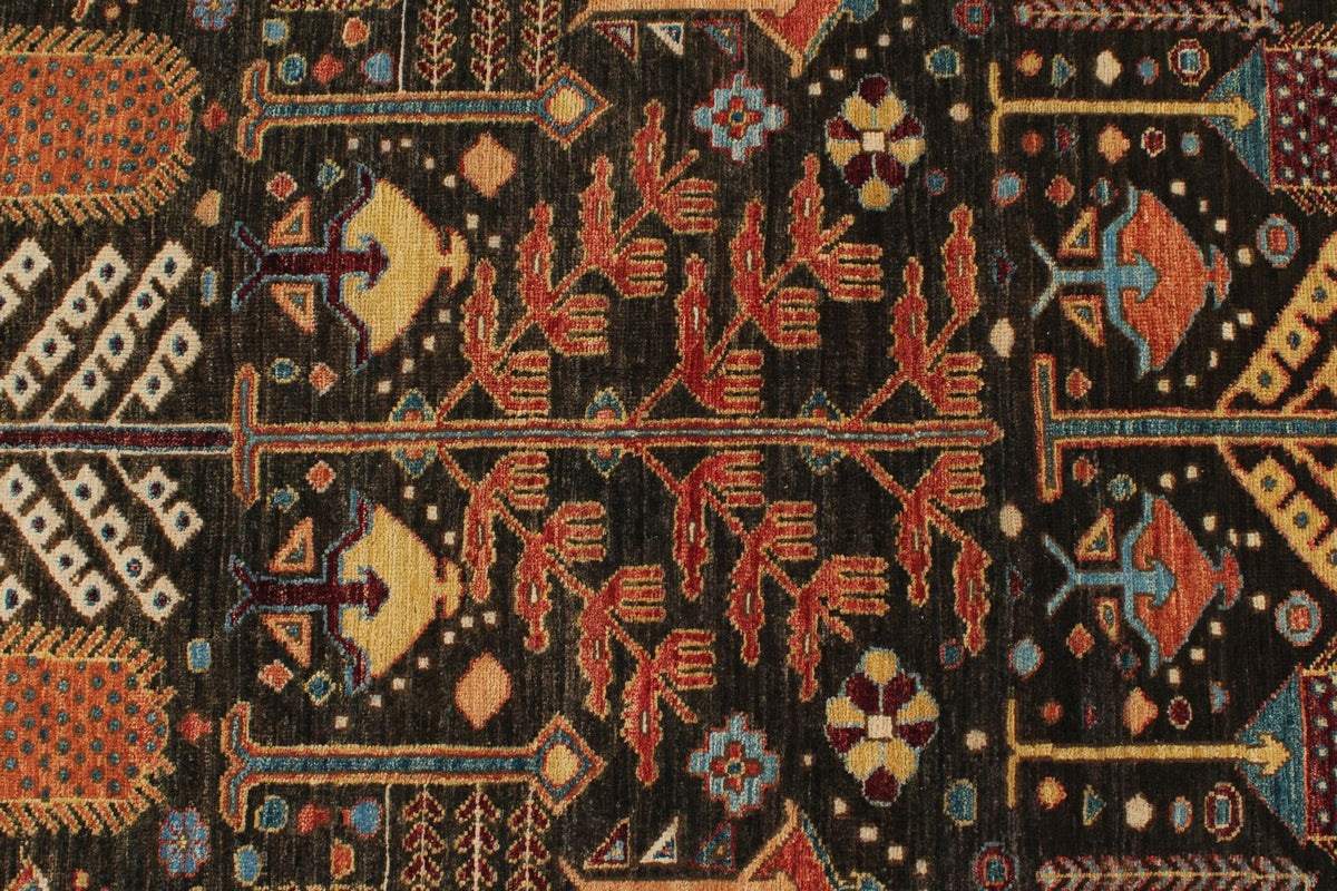 6x9 Brown and Multicolor Anatolian Traditional Rug