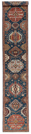 3x16 Navy and Red Anatolian Traditional Runner