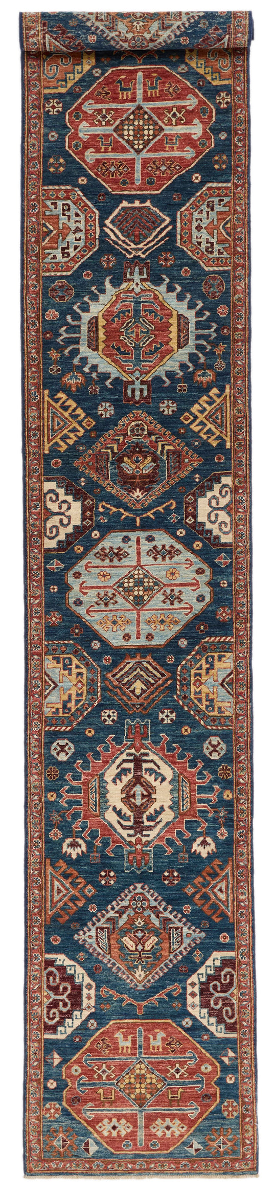 3x16 Navy and Red Anatolian Traditional Runner
