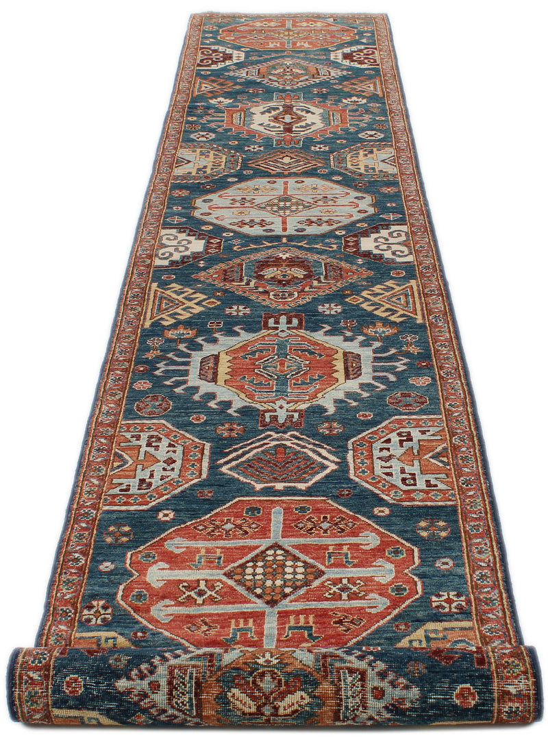 3x16 Navy and Red Anatolian Traditional Runner