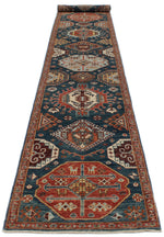3x16 Navy and Red Anatolian Traditional Runner