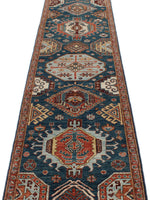 3x16 Navy and Red Anatolian Traditional Runner