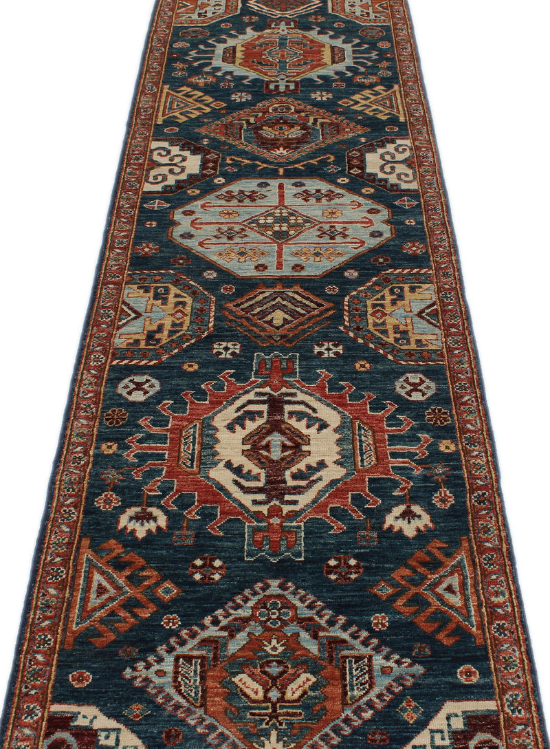 3x16 Navy and Red Anatolian Traditional Runner