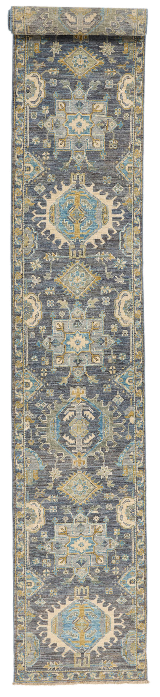3x20 Gray and Multicolor Anatolian Traditional Runner