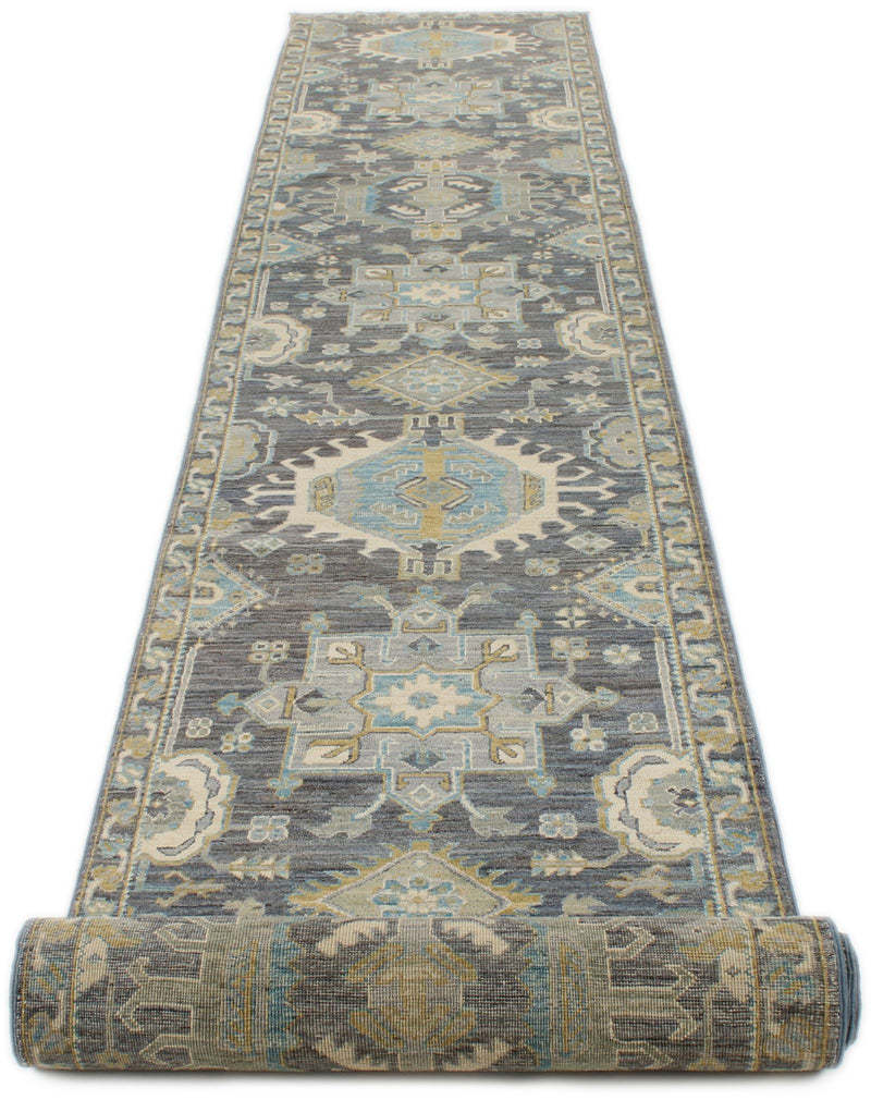 3x20 Gray and Multicolor Anatolian Traditional Runner