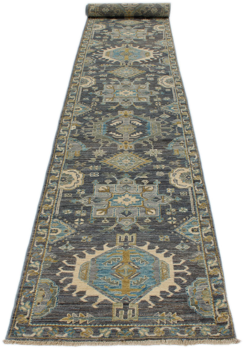 3x20 Gray and Multicolor Anatolian Traditional Runner