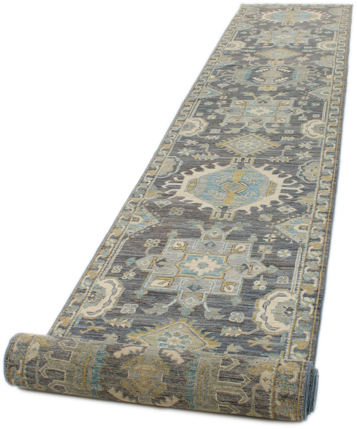 3x20 Gray and Multicolor Anatolian Traditional Runner