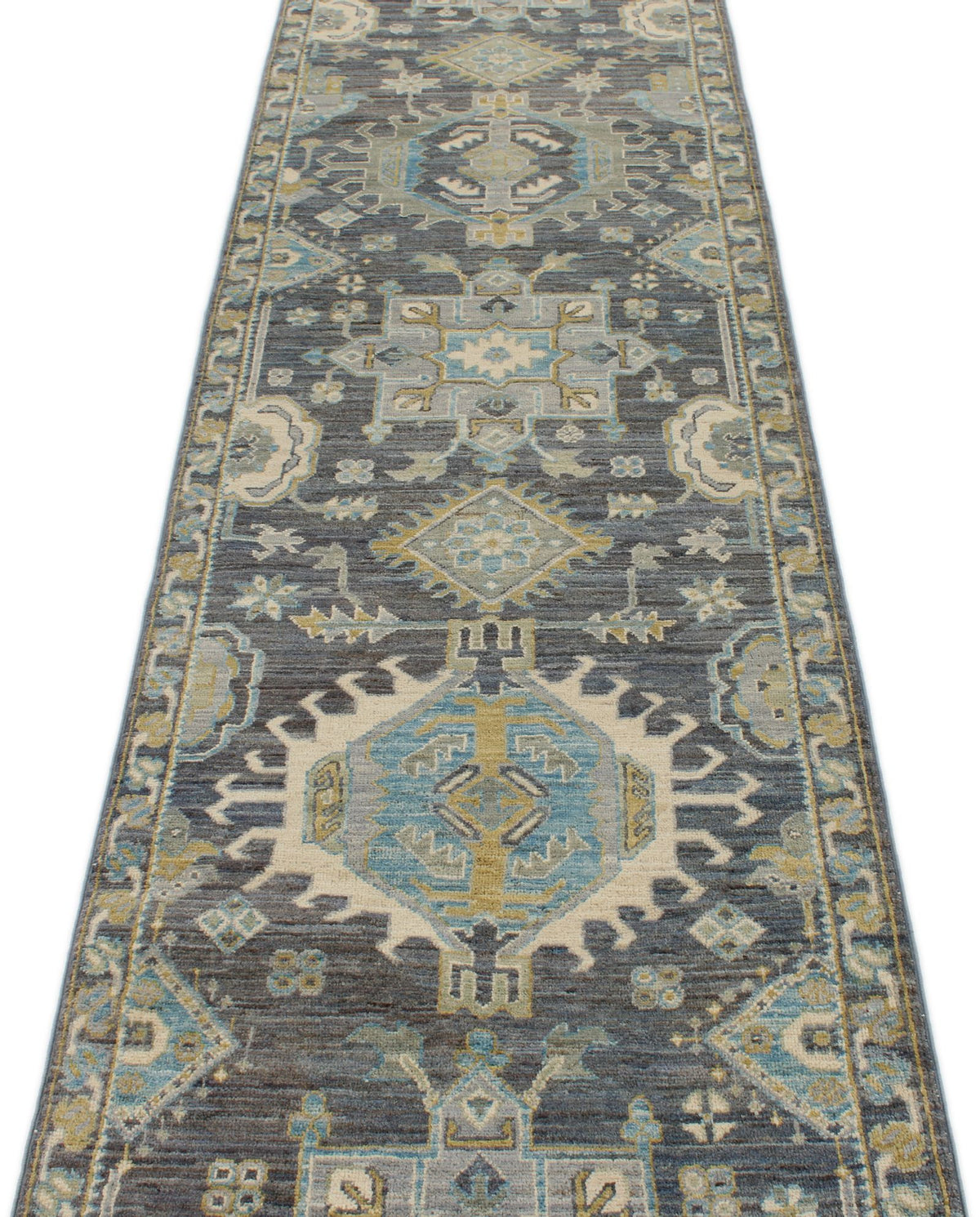 3x20 Gray and Multicolor Anatolian Traditional Runner