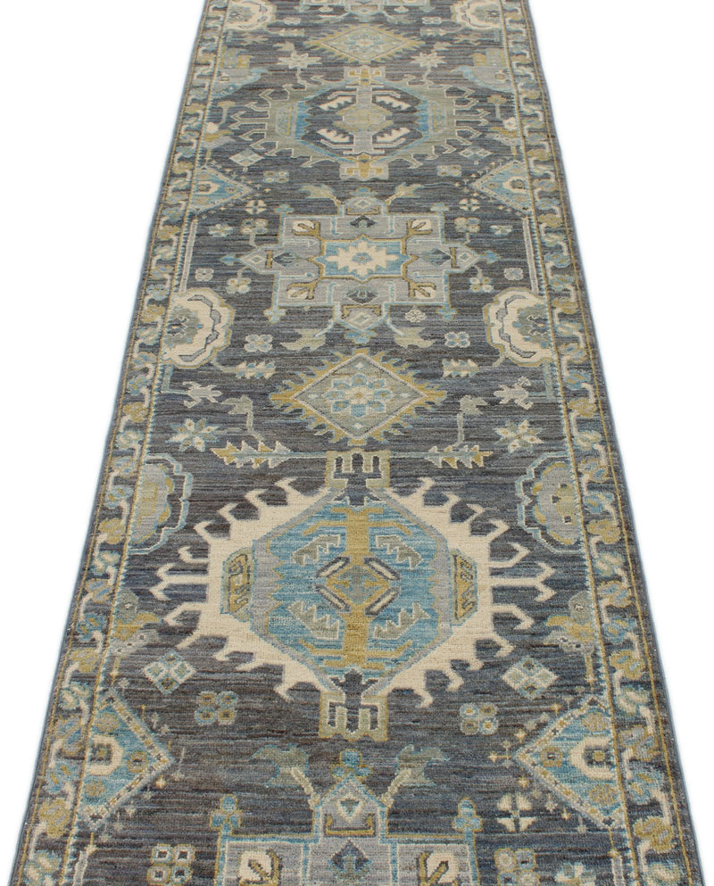 3x20 Gray and Multicolor Anatolian Traditional Runner