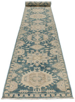 3x19 Blue and Ivory Anatolian Traditional Runner