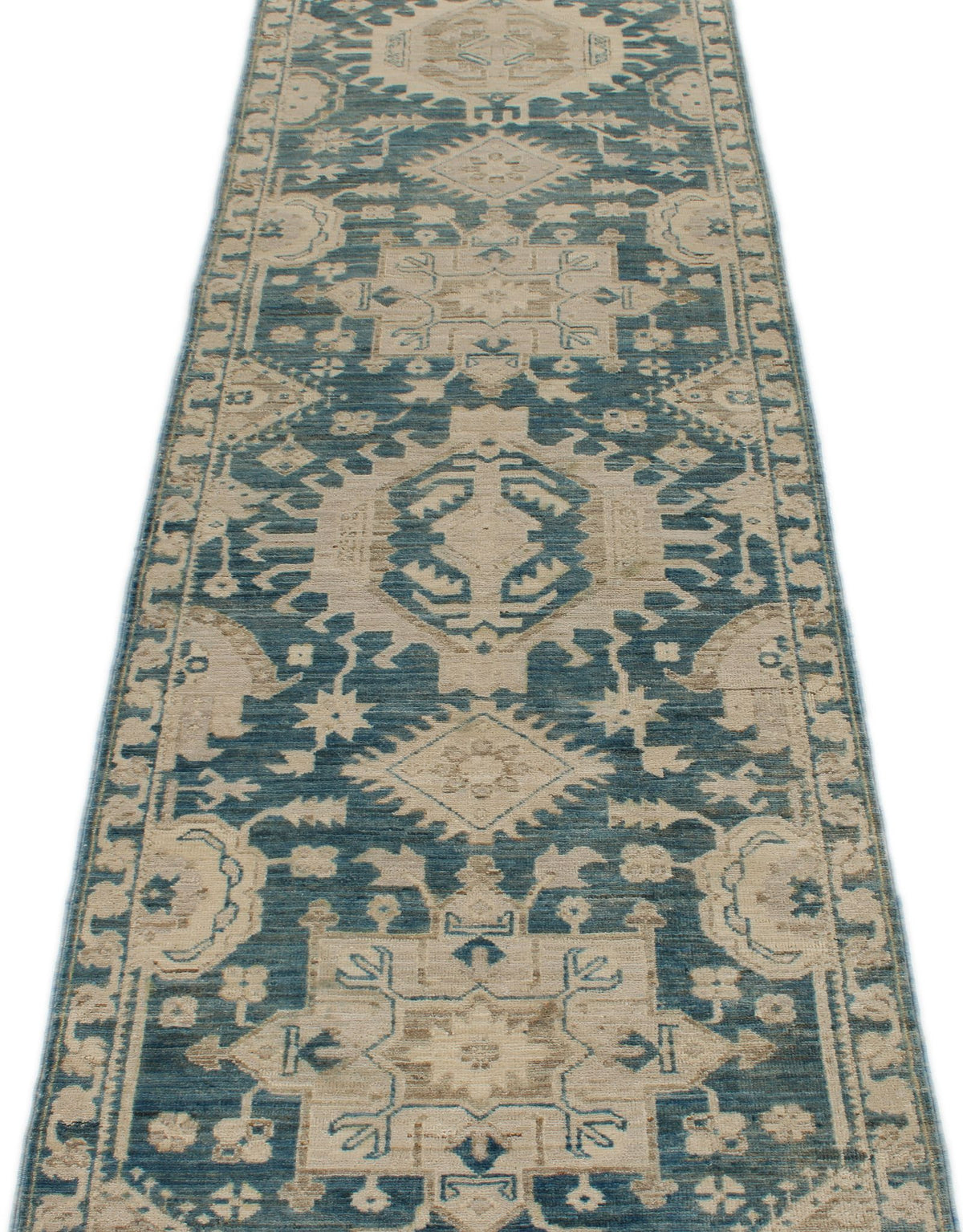 3x19 Blue and Ivory Anatolian Traditional Runner