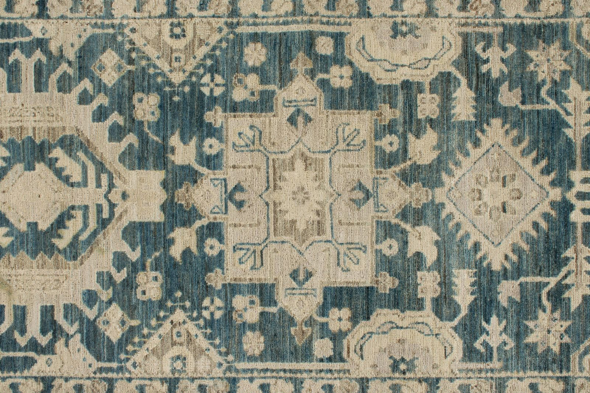 3x19 Blue and Ivory Anatolian Traditional Runner