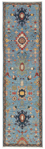 3x10 Blue and Multicolor Anatolian Traditional Runner