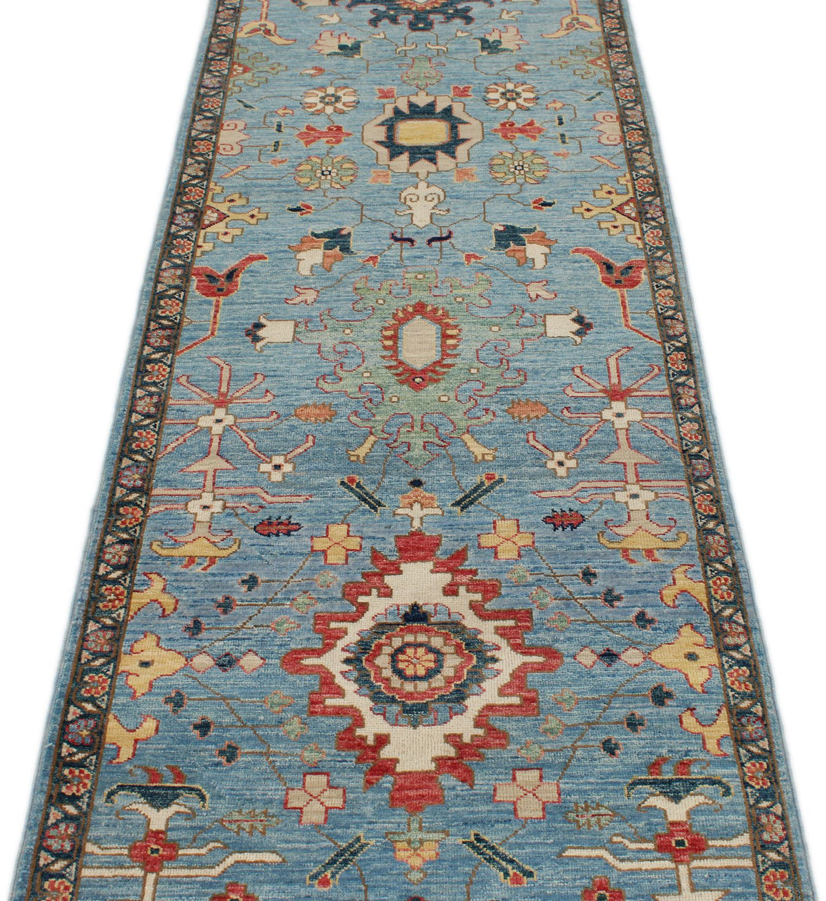 3x10 Blue and Multicolor Anatolian Traditional Runner