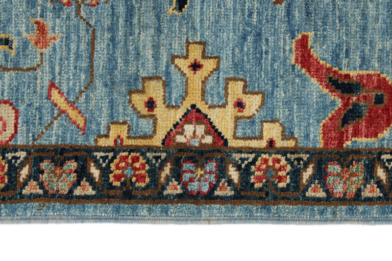 3x10 Blue and Multicolor Anatolian Traditional Runner
