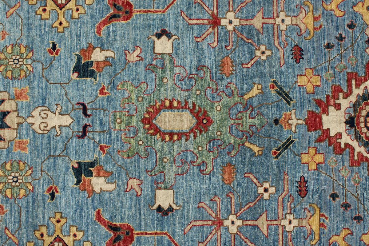 3x10 Blue and Multicolor Anatolian Traditional Runner