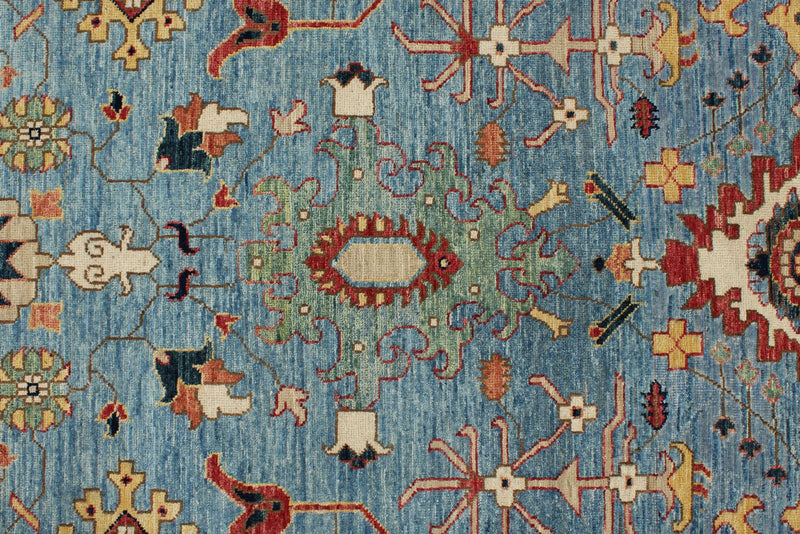 3x10 Blue and Multicolor Anatolian Traditional Runner