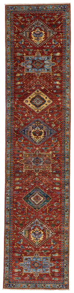 3x12 Red and Multicolor Anatolian Traditional Runner