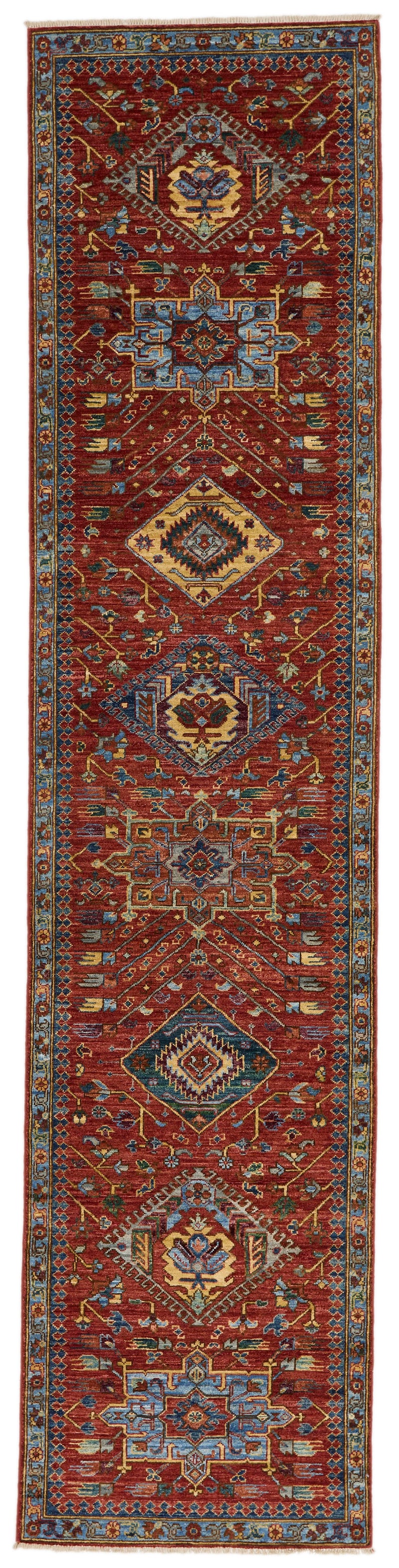 3x12 Red and Multicolor Anatolian Traditional Runner
