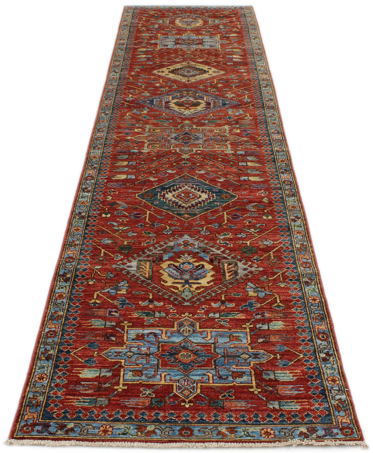 3x12 Red and Multicolor Anatolian Traditional Runner