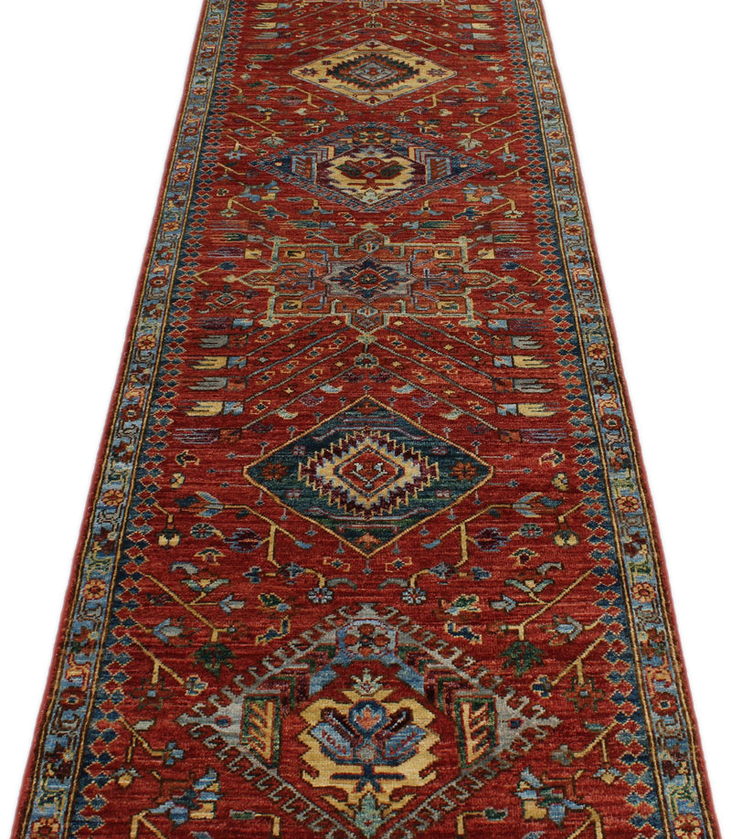 3x12 Red and Multicolor Anatolian Traditional Runner