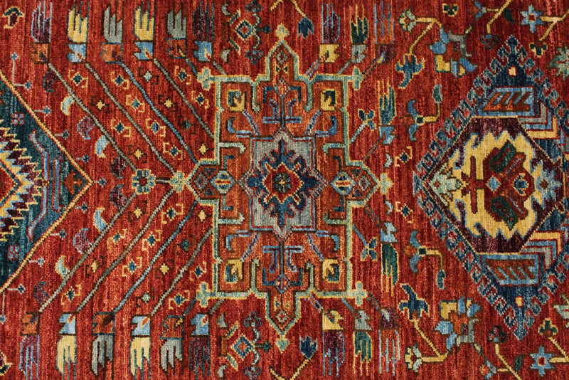 3x12 Red and Multicolor Anatolian Traditional Runner