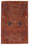 3x5 Rust and Multicolor Anatolian Tribal Rug