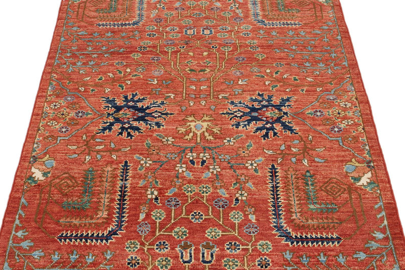 3x5 Rust and Multicolor Anatolian Tribal Rug