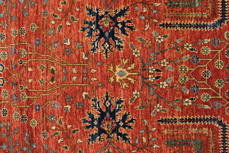 3x5 Rust and Multicolor Anatolian Tribal Rug