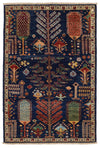 3x5 Navy and Multicolor Anatolian Traditional Rug