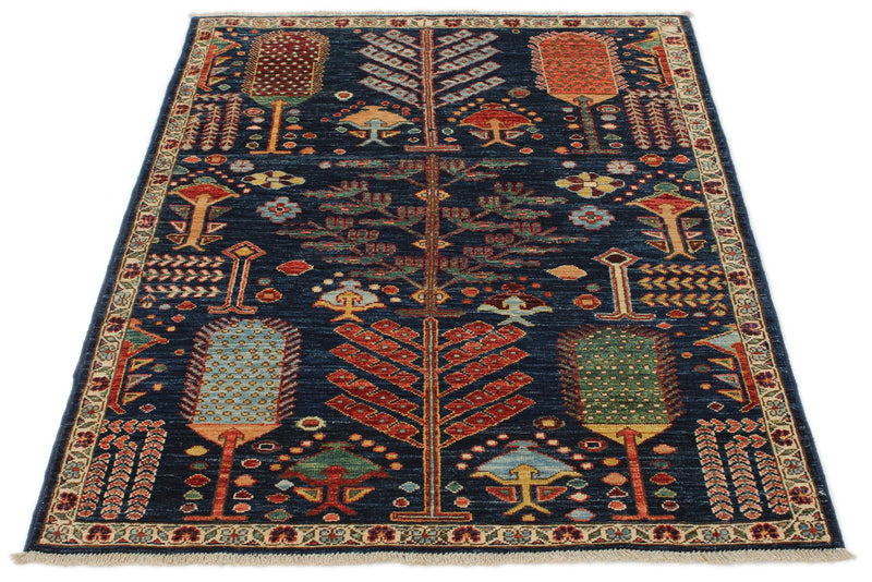 3x5 Navy and Multicolor Anatolian Traditional Rug
