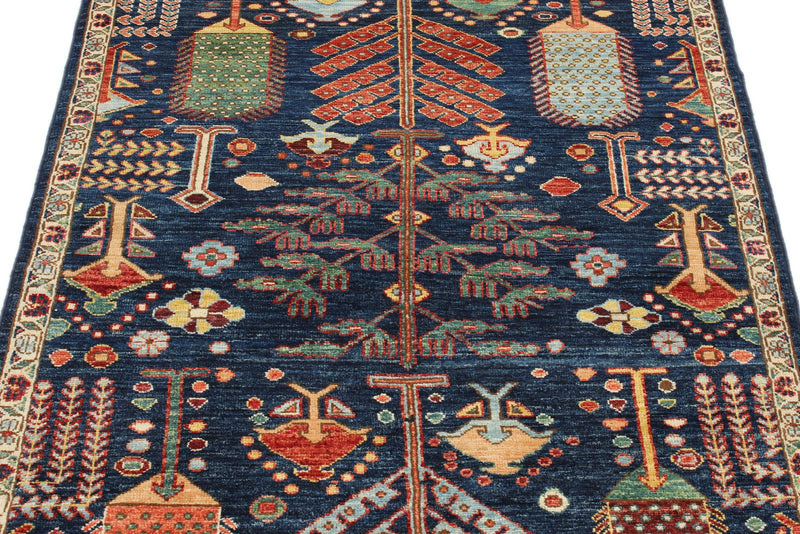 3x5 Navy and Multicolor Anatolian Traditional Rug
