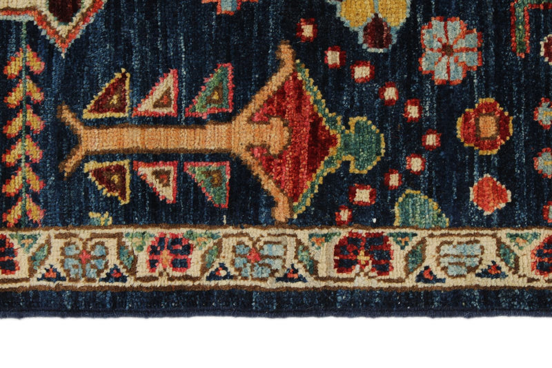 3x5 Navy and Multicolor Anatolian Traditional Rug