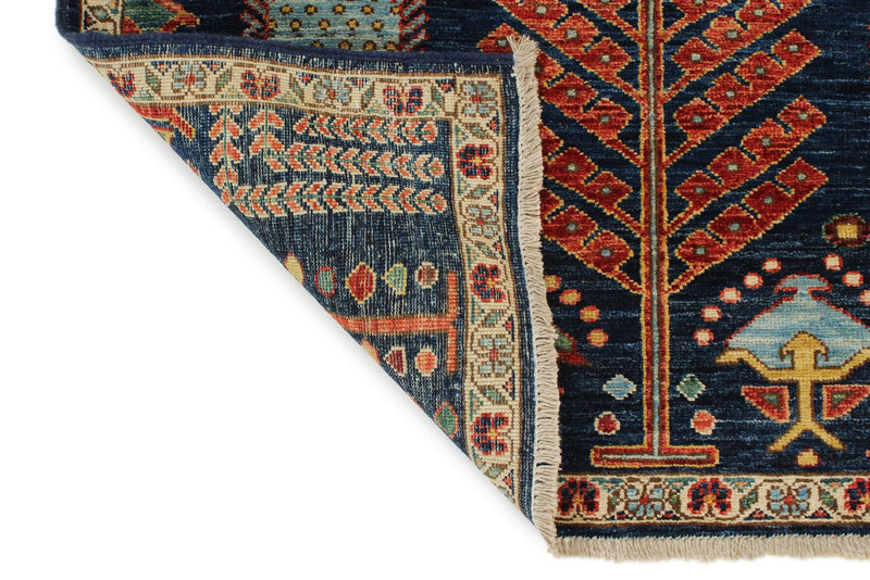 3x5 Navy and Multicolor Anatolian Traditional Rug