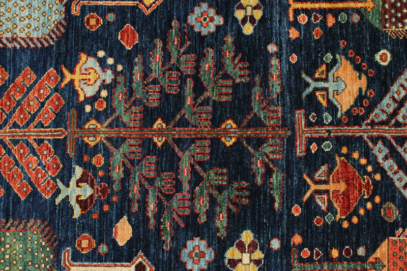 3x5 Navy and Multicolor Anatolian Traditional Rug