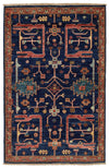 3x5 Navy and Multicolor Anatolian Traditional Rug