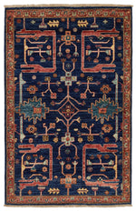 3x5 Navy and Multicolor Anatolian Traditional Rug