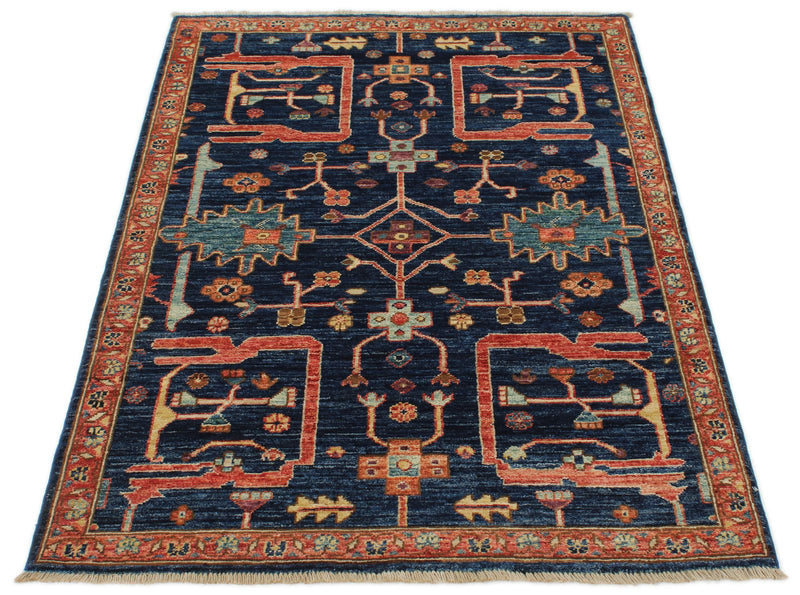 3x5 Navy and Multicolor Anatolian Traditional Rug