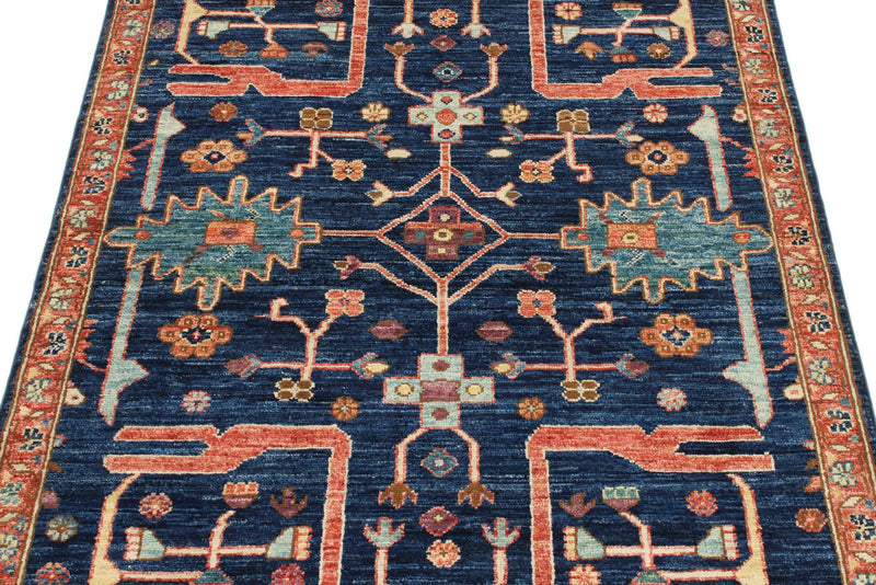 3x5 Navy and Multicolor Anatolian Traditional Rug