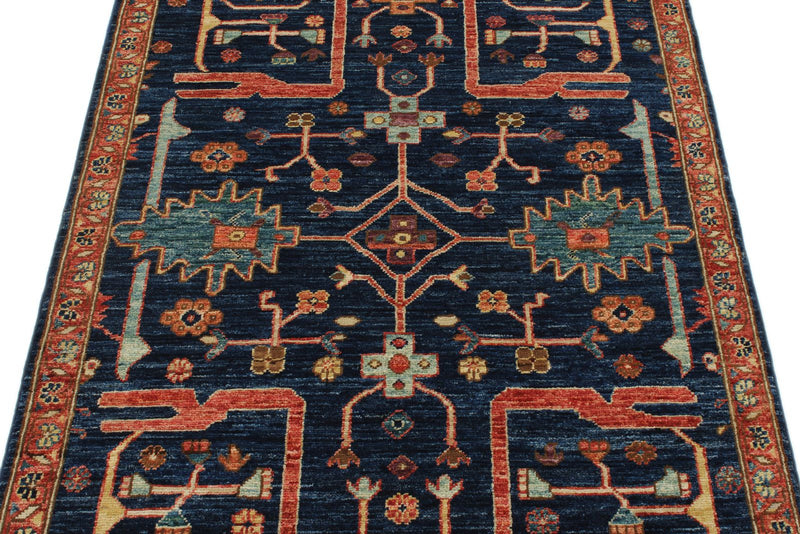 3x5 Navy and Multicolor Anatolian Traditional Rug