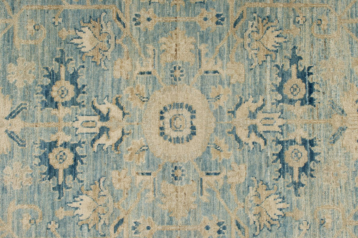 3x5 Light Blue and Beige Anatolian Traditional Rug