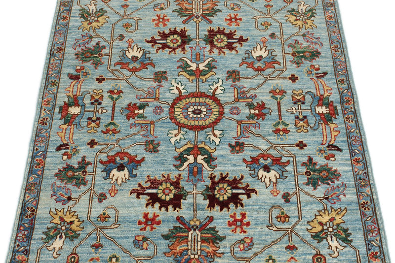 3x5 Blue and Multicolor Anatolian Traditional Rug