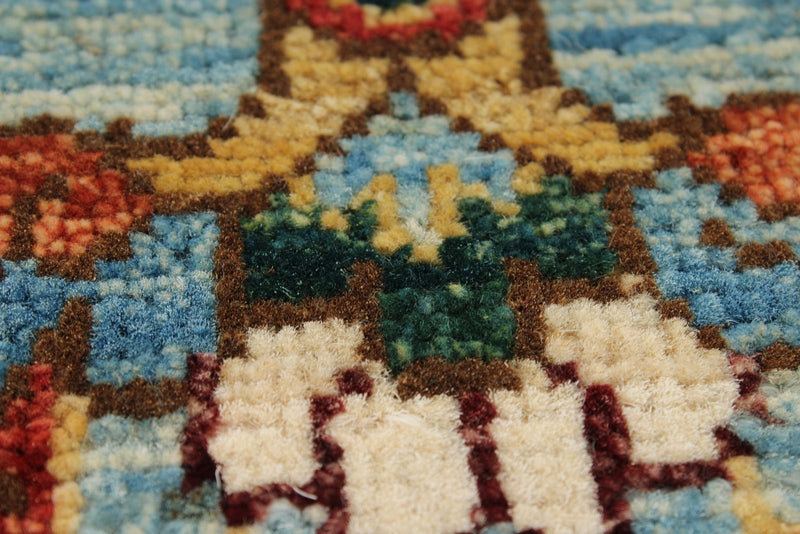 3x5 Blue and Multicolor Anatolian Traditional Rug