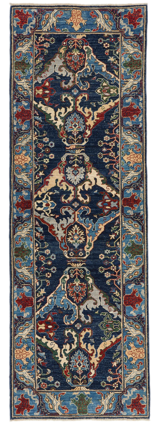 3x8 Navy and Blue Anatolian Traditional Runner